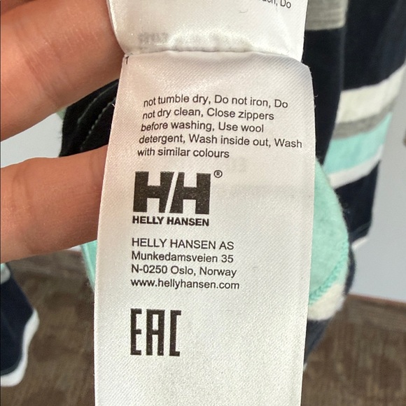 9-Helly Hansen Women's Striped Jersey - Dark Blue, Gray, White, and Turquoise - Picture 10 of 14